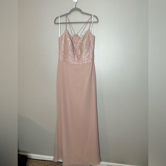 Hayley Paige Occasions 5957 Lace Chiffon Dress NWT - Picture 4 of 6